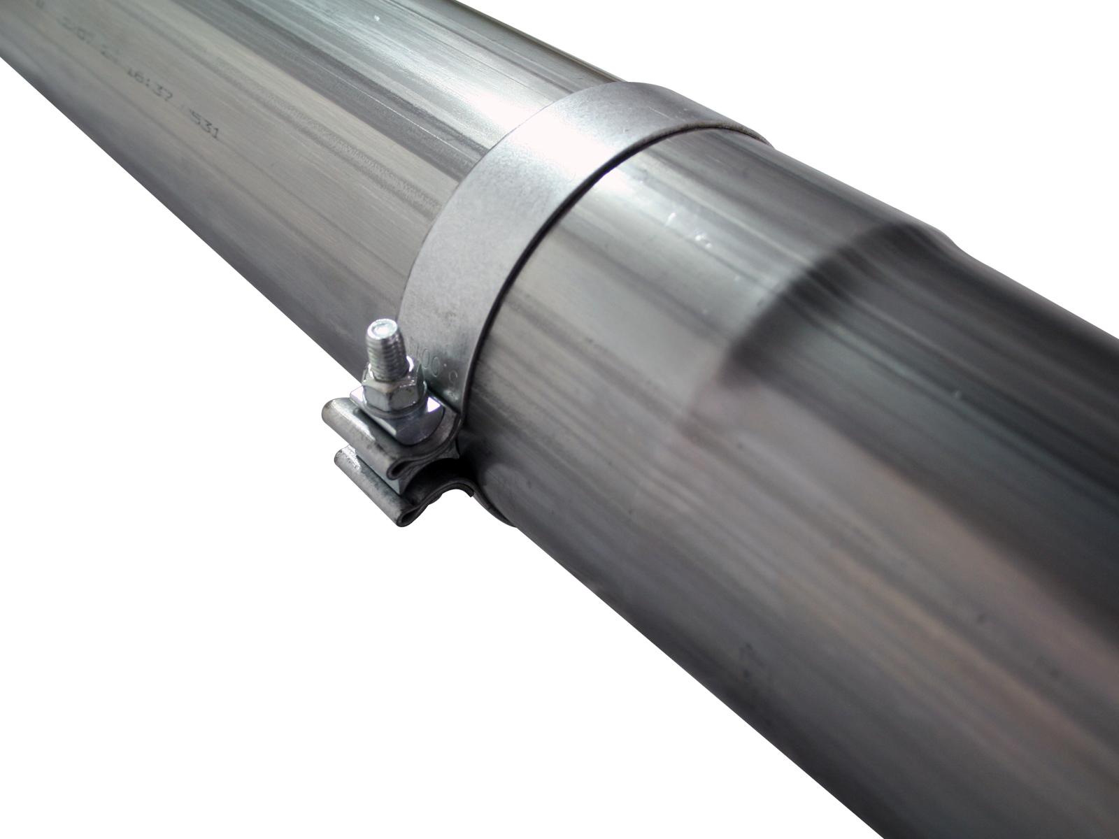 AFE Large Bore-HD 5 IN 409 Stainless Steel Cat-Back Exhaust System w/ Polished Tip (2004-2007 Ram 2500, Ram 3500) - 49-42012