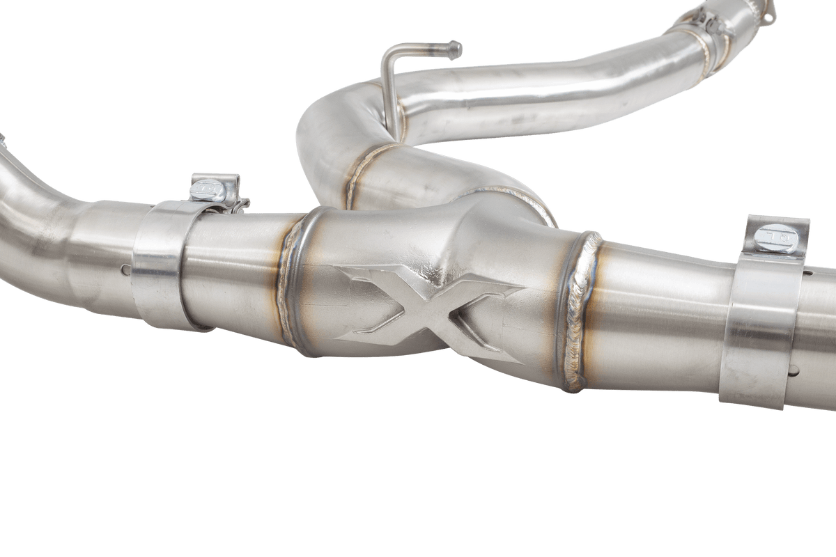 XForce Subaru G3 & VA WRX STI Race cat back system with black tips - ESSW28BKCS