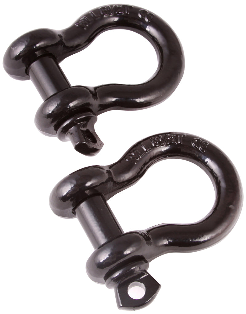 Rugged Ridge D-Ring Shackle Kit 3/4 Inch Black Steel Pair - 11235.04