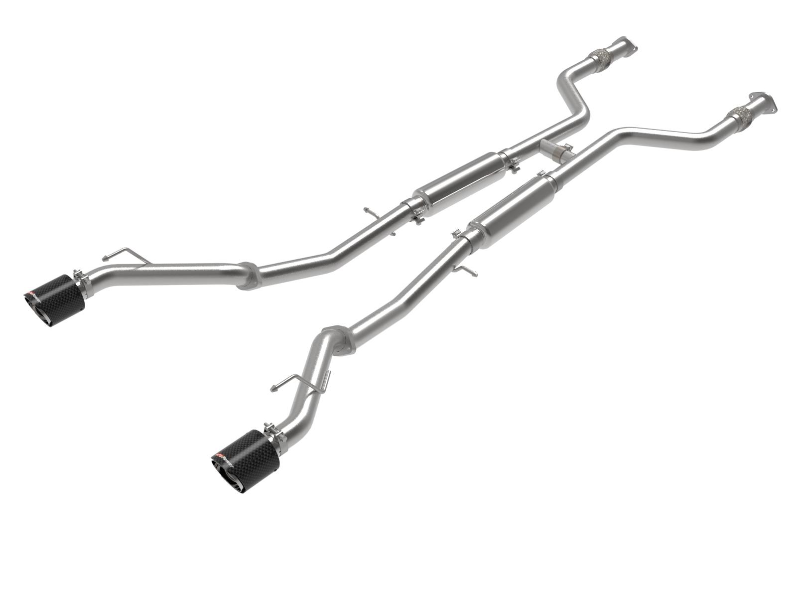 AFE Takeda 2-1/2 IN 304 Stainless Steel Cat-Back Exhaust System w/ Carbon Fiber Tips Nissan Z 2023 V6-3.0L (tt) (49-36138-C) - 49-36138-C