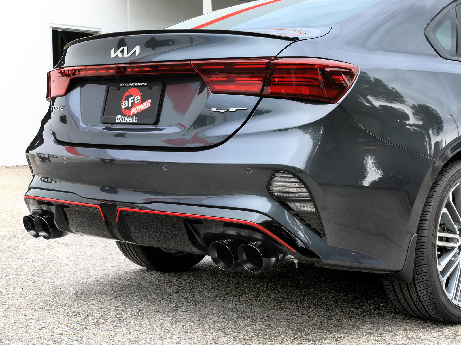 AFE Takeda 3 IN to 2-1/2 IN 304 Stainless Steel Axle-Back Exhaust w/ Black Tips (2022-2024 Forte GT) - 49-37039-B