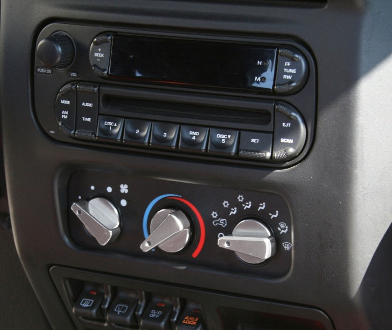 Rugged Ridge Dash Knob Kit Climate Control 3 Piece Aluminum Blue; 99-06 Tj - 11420.03
