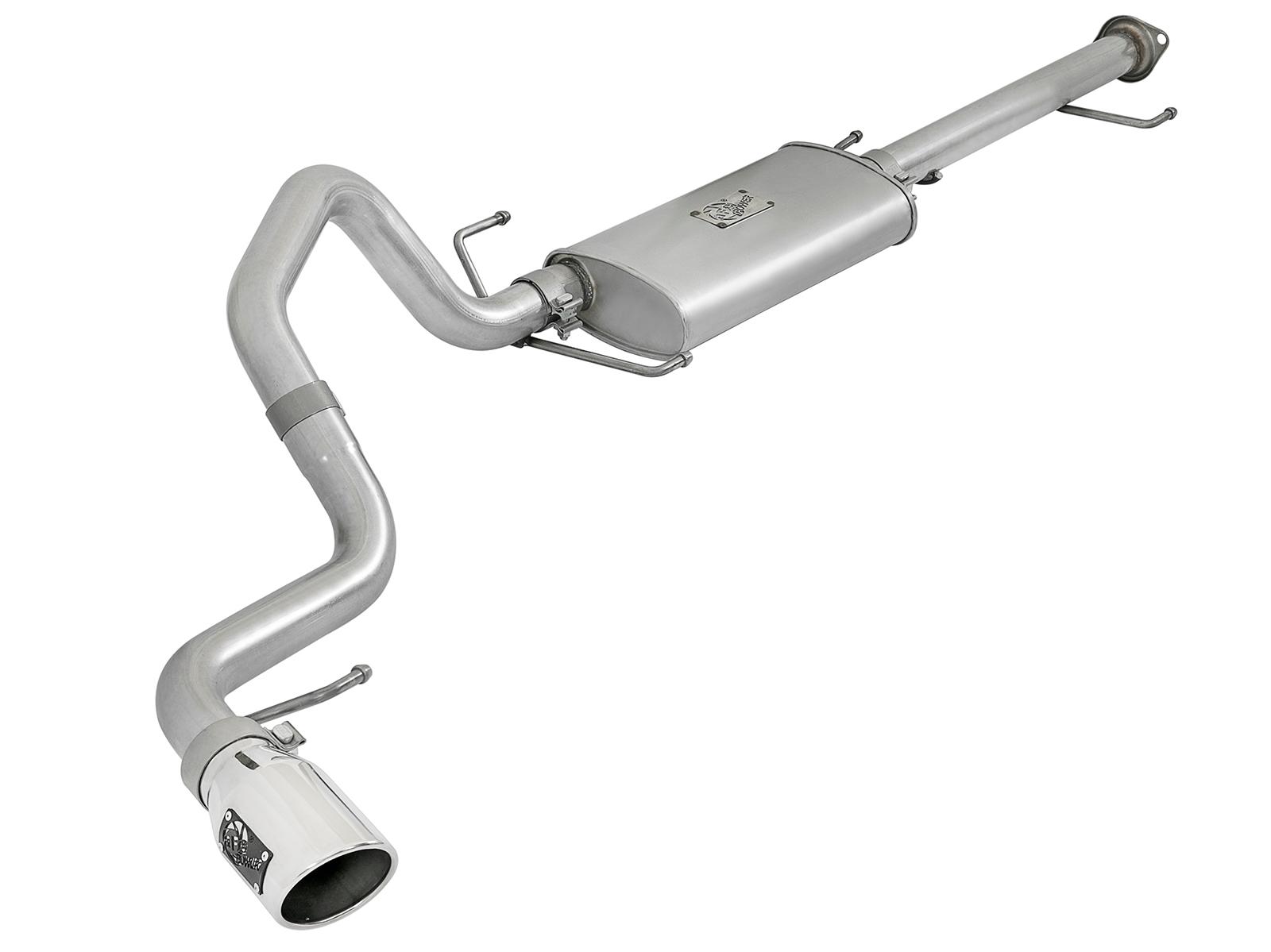 AFE Scorpion 2-1/2 IN Aluminized Steel Cat-Back Exhaust System w/ Polished Tip (2007-2014 FJ Cruiser, FJ Cruiser) - 49-06039-P