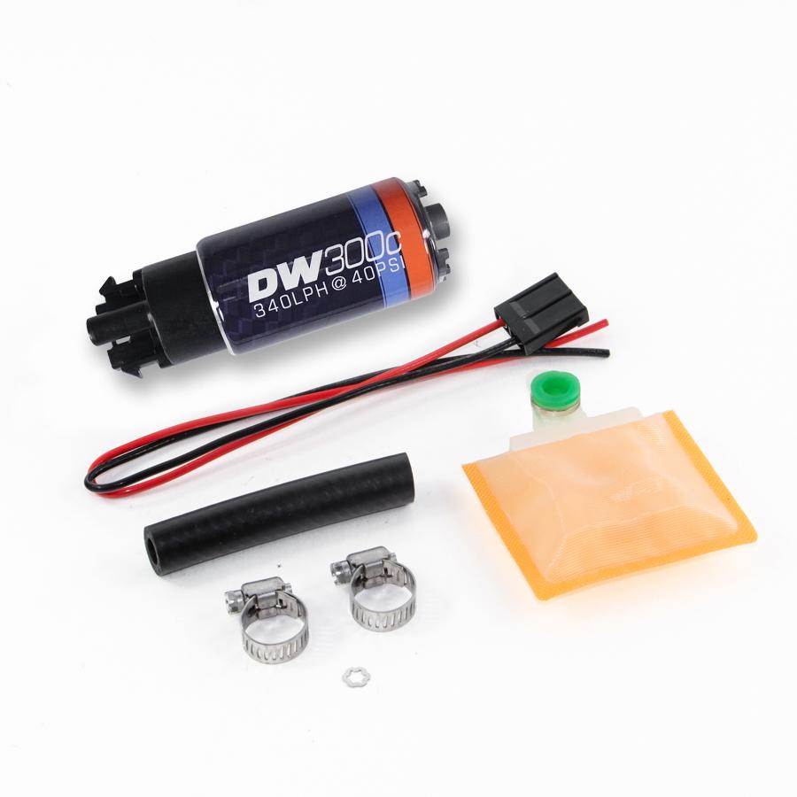 DeatschWerks 340lph compact fuel pump with clips w/ 9-1000 install kit - 9-309-1000