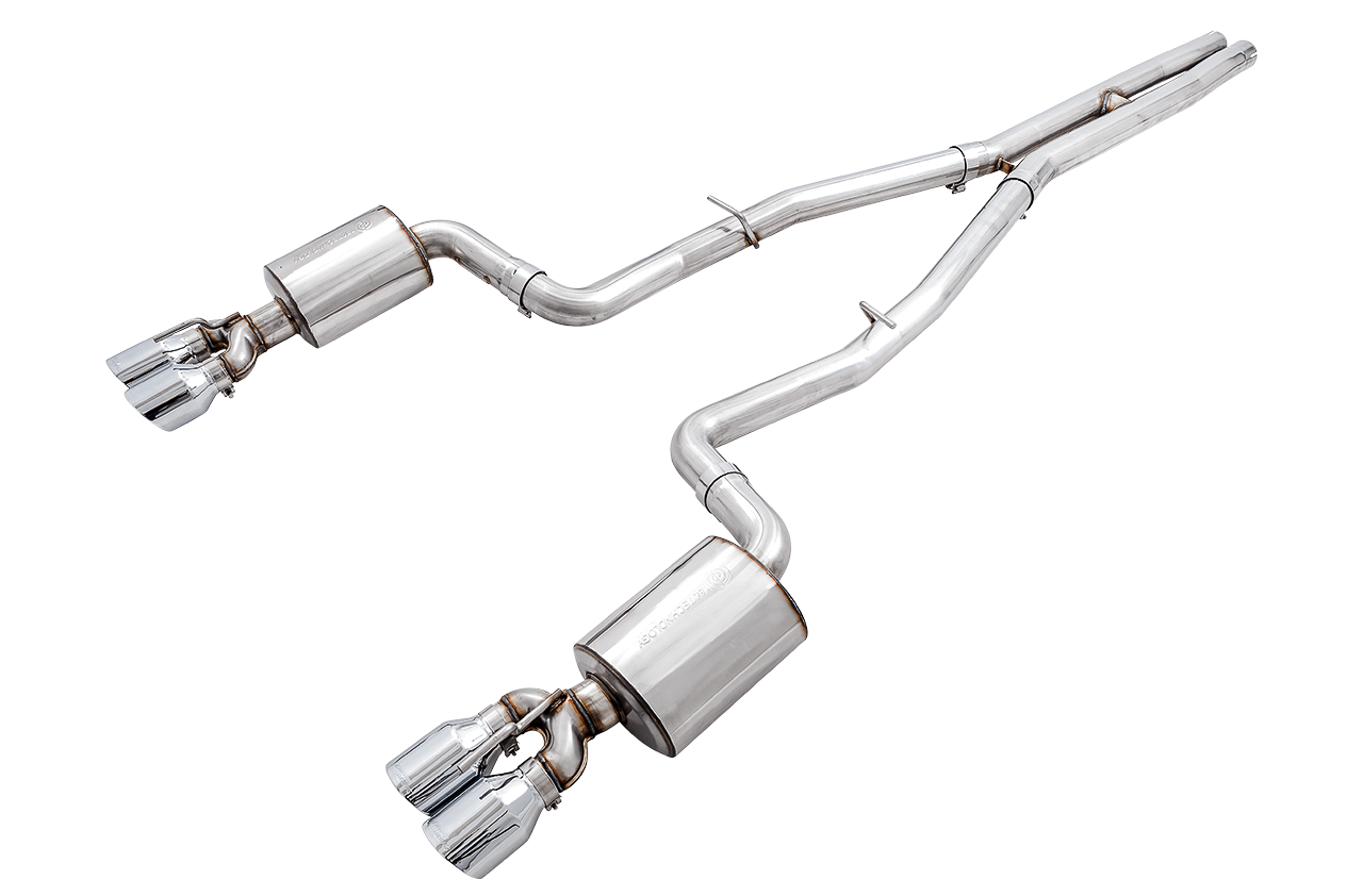 AWE 3020-42074 AWE Touring Edition Exhaust - Non-Resonated, Chrome Quad Tips (2015-2020 Dodge Challenger 6.4L / 6.2L SC)
