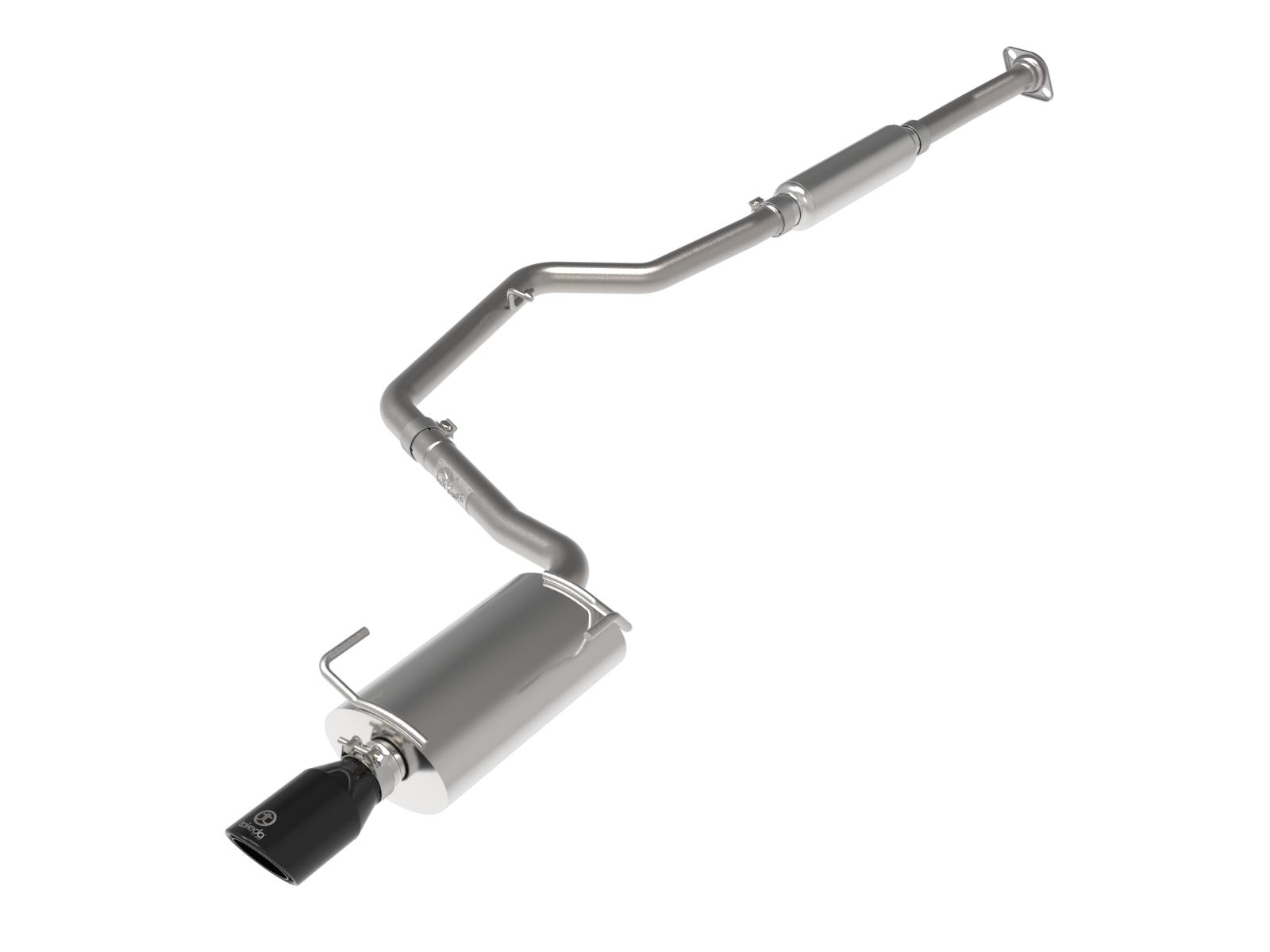 AFE Takeda 2-1/4 IN 304 Stainless Steel Cat-Back Exhaust System w/ Black Tip (2012-2016 Impreza) - 49-36052-B