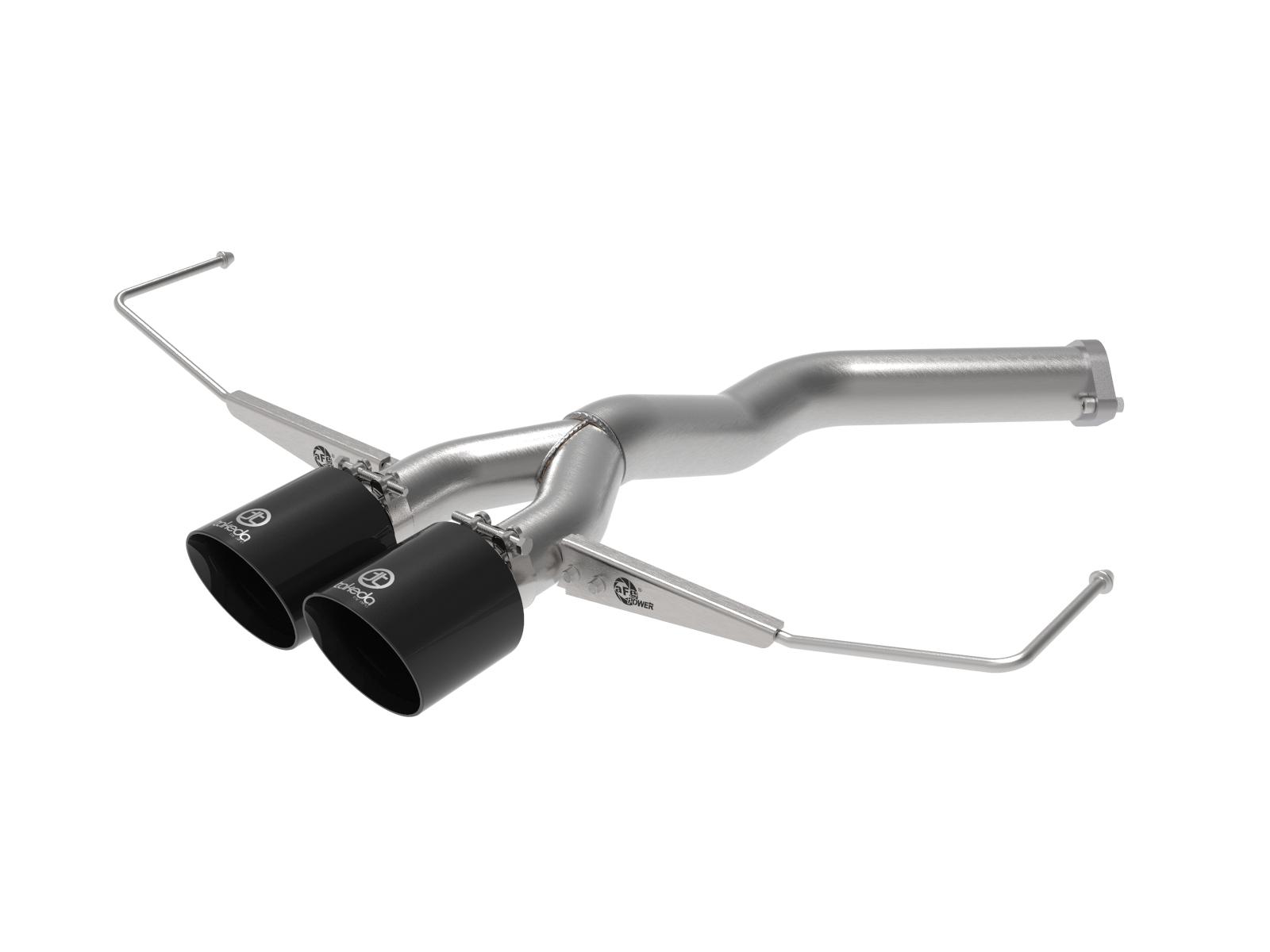AFE Takeda 3 IN to 2-1/2 IN 304 Stainless Steel Axle-Back Exhaust w/ Black Tip (Hyundai Veloster 19-20 L4-1.6L (t)) - 49-37012-B