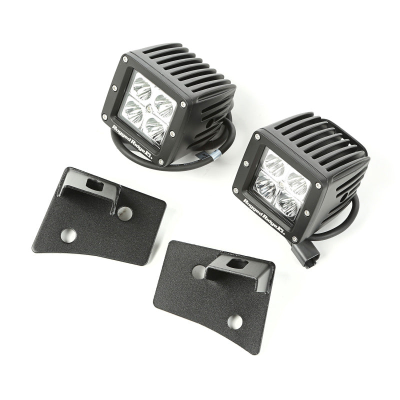 Rugged Ridge Light Kit Windshield Mounted Square Black; 07-18 Wrangler Jk - 11027.16