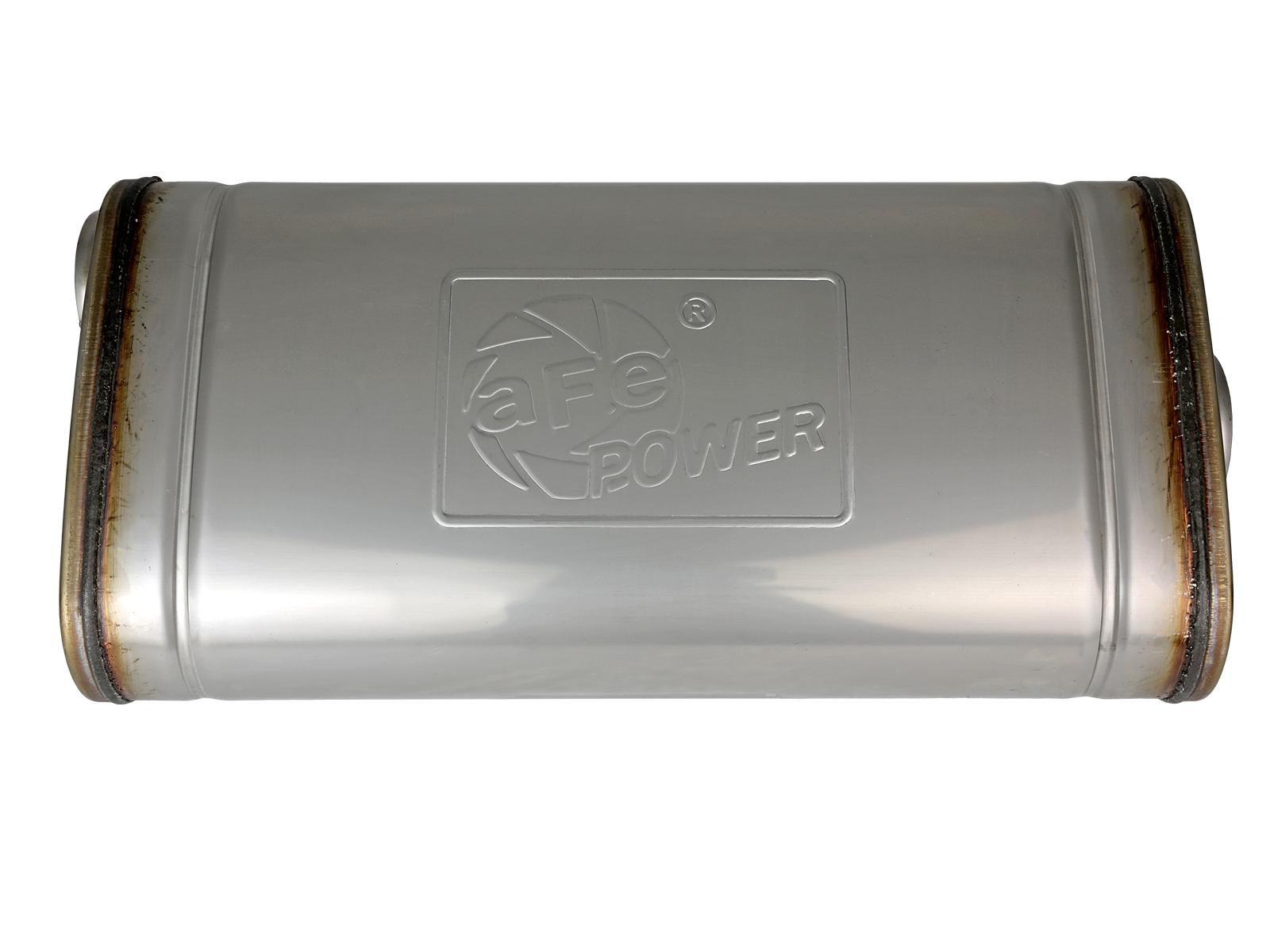 AFE MACH Force-Xp 304 Stainless Steel Muffler (2-1/2 IN ID Center/Offset x 9 IN W x 4 IN H x 18 IN L - Oval Body) - 49M30019