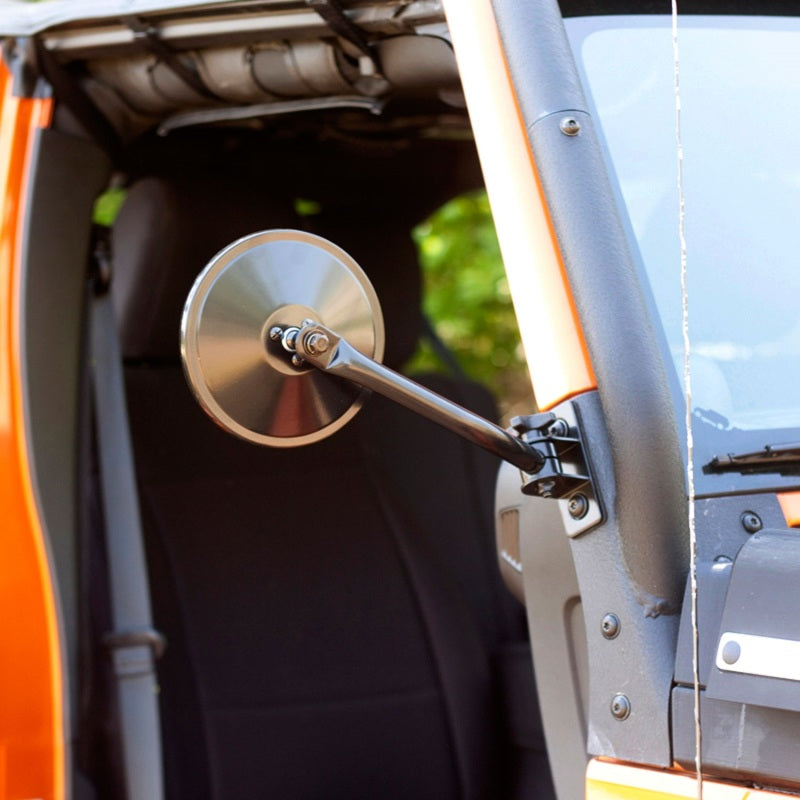 Rugged Ridge Quick Release Mirror Round Black; 97-18 Wrangler Tj/Lj/Jk/Jku - 11025.11