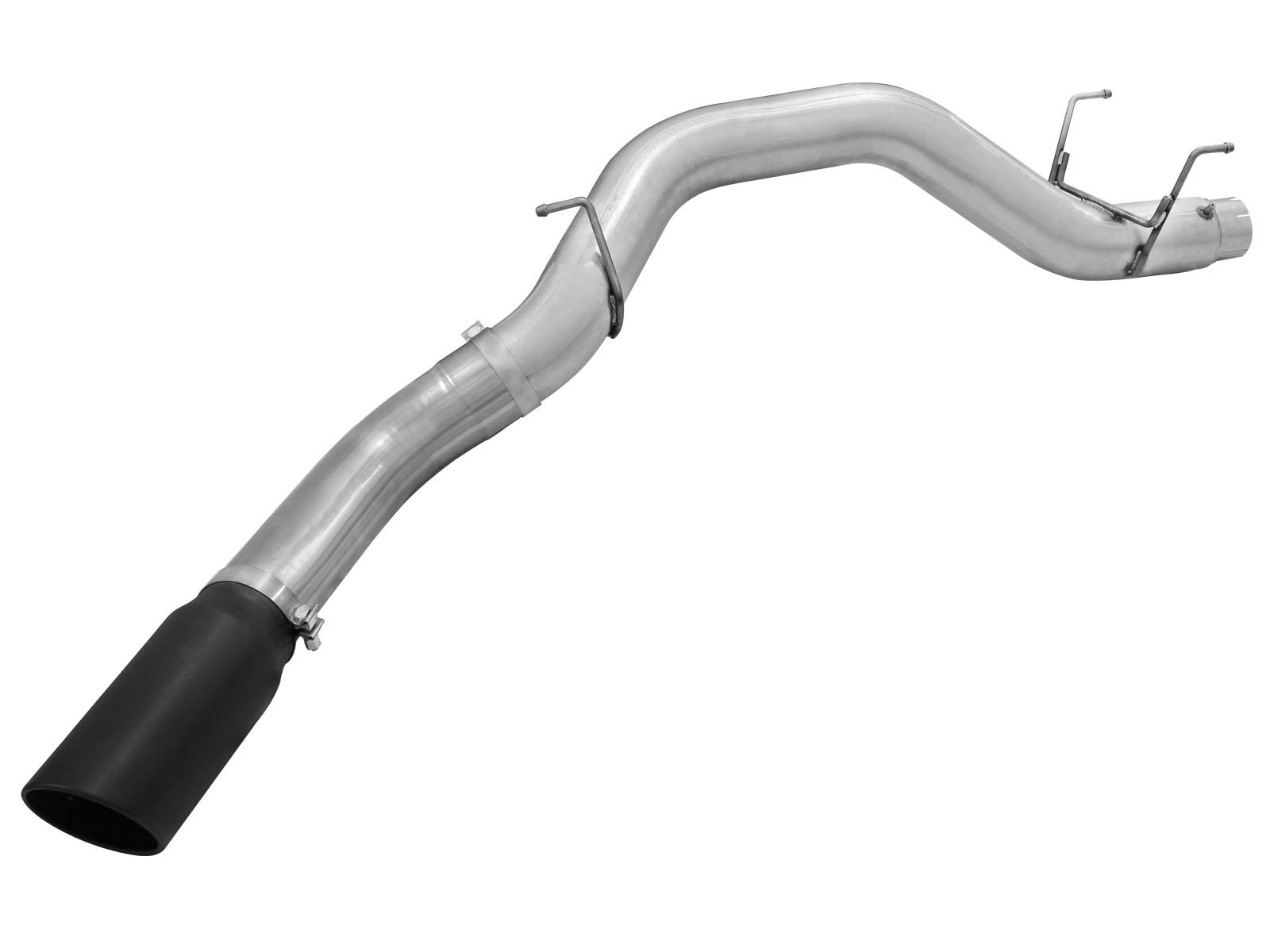 AFE Large Bore-HD 5 IN 409 Stainless Steel DPF-Back Exhaust System w/Black Tip (2013-2018 2500, 2500, 3500, 3500) - 49-42039-B
