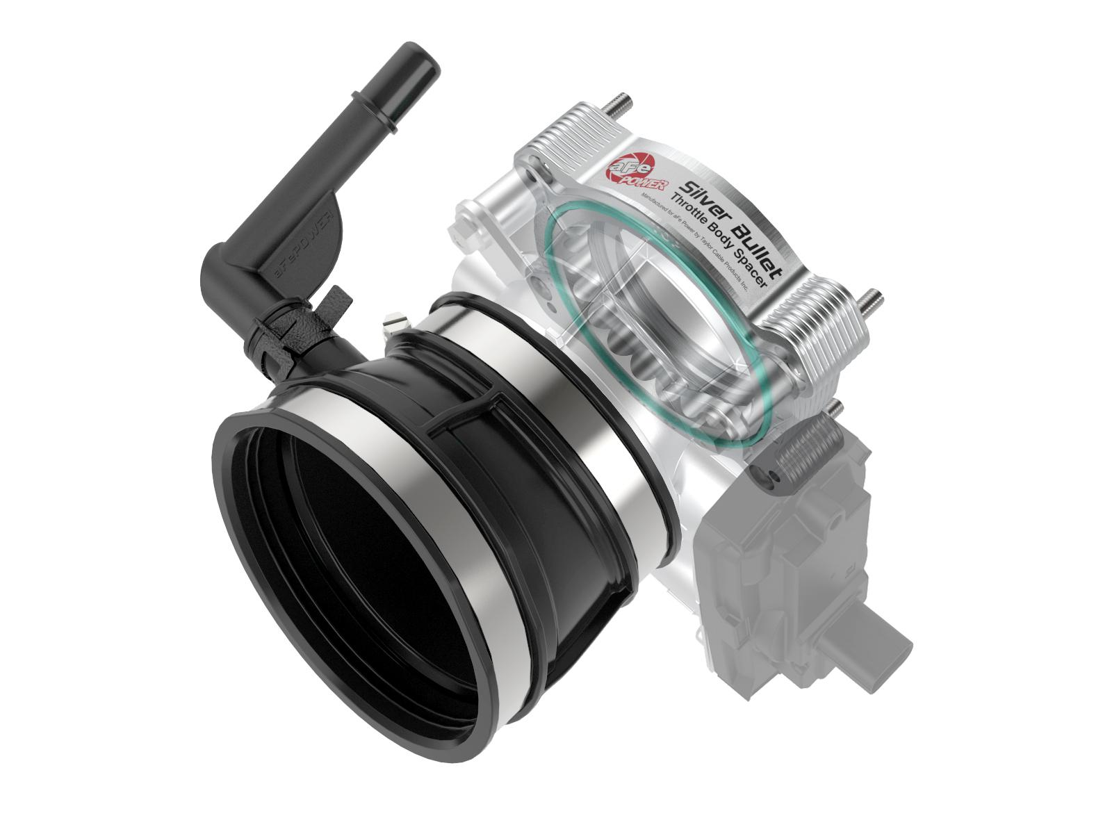 AFE Silver Bullet Throttle Body Spacer Kit (Chevrolet Corvette (C8) 2020 V8-6.2L This item will only work with the factory air intake system.) - 46-34017