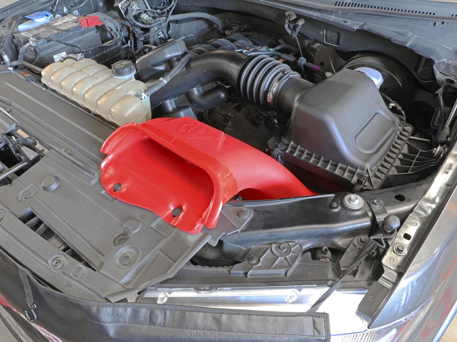 AFE 52-10010SR Rapid Induction Dynamic Air Scoop Red (2021-2025 Ford F-150 V6 / V8)