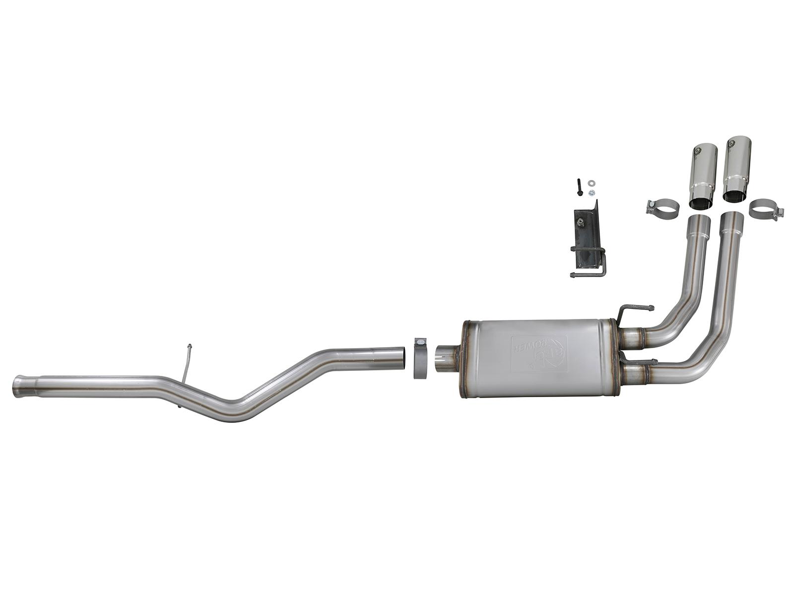 AFE Rebel Series 3 IN to 2-1/2 IN 409 Stainless Steel Cat-Back Exhaust w/ Polish Tip - 49-44098-P