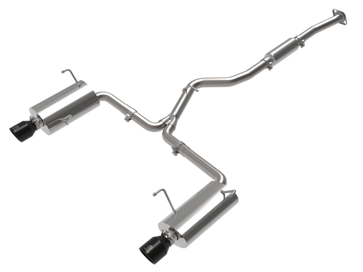 AFE Takeda 2-1/2 IN to 2-1/4 IN 304 Stainless Steel Cat-Back Exhaust w/ Black Tip Subaru Forester XT 14-18 H4-2.5L (t) - 49-36804-B