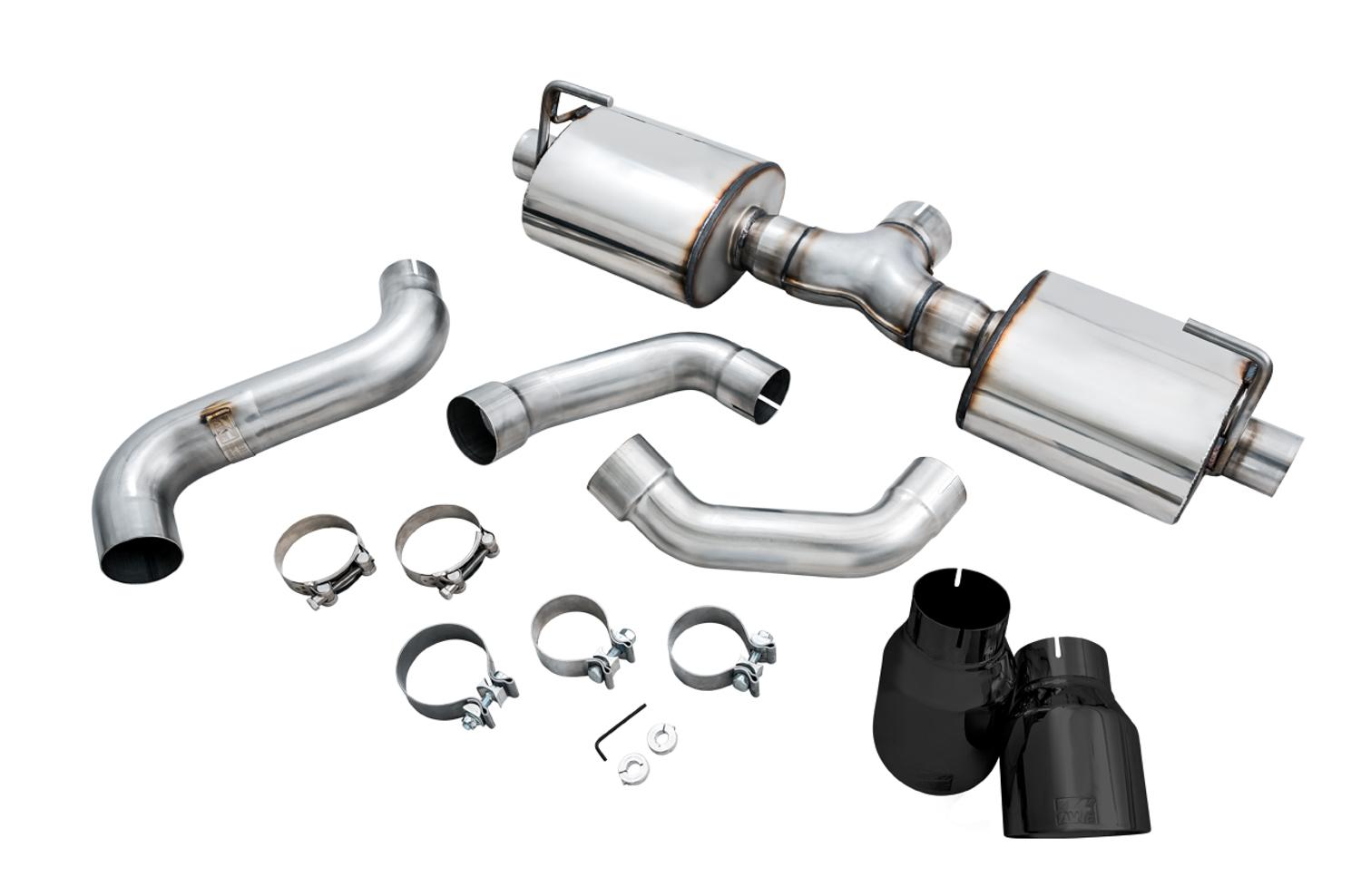 AWE Tread Edition Axleback Dual Exhaust for Jeep JL/JLU 3.6L/2.0T - Diamond Black Tips - 3015-33001