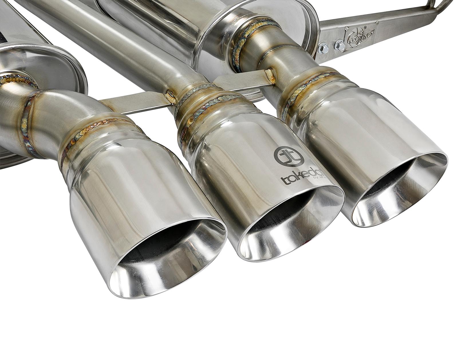 AFE Takeda Cat-Back Exhaust System w/ Polished Tip (2017-2021 Civic) - 49-36623-P