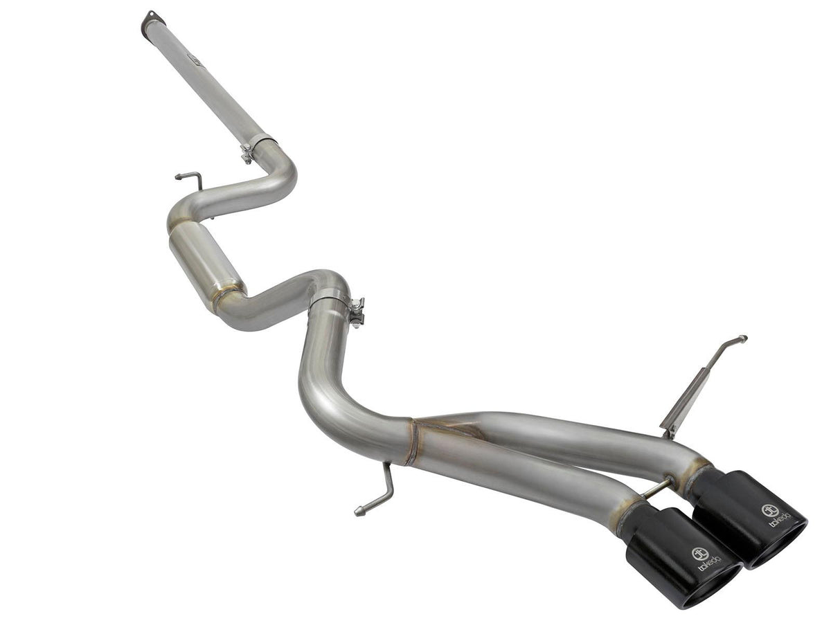 AFE Takeda 3 IN 304 Stainless Steel Cat-Back Exhaust System w/Black Tip (2013-2018 Focus) - 49-33083-B