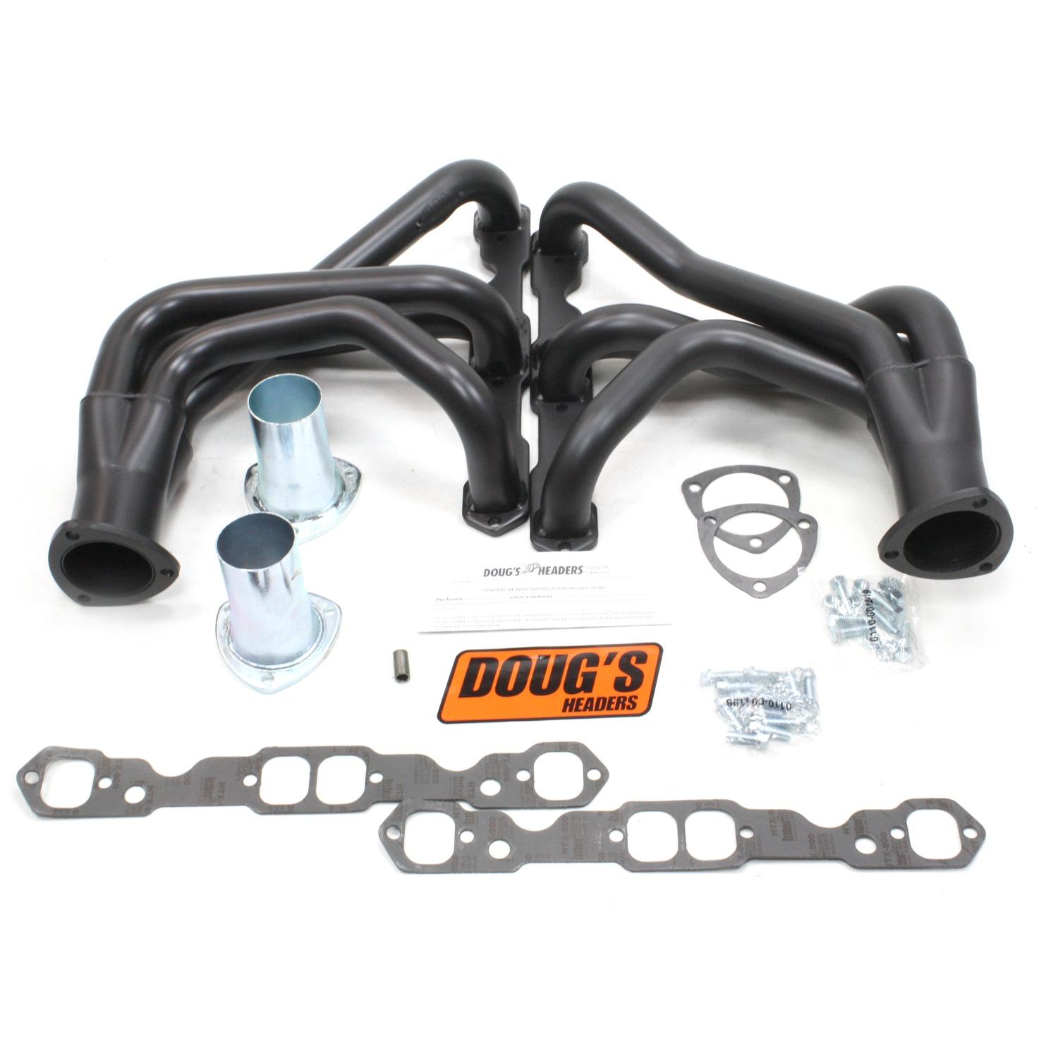 Doug's Long Tube Header 63-82 Corvette 265-400 SBC 1 3/4" Primary 3" Collector Black Hi Temp Coated D334-B  - D334-B