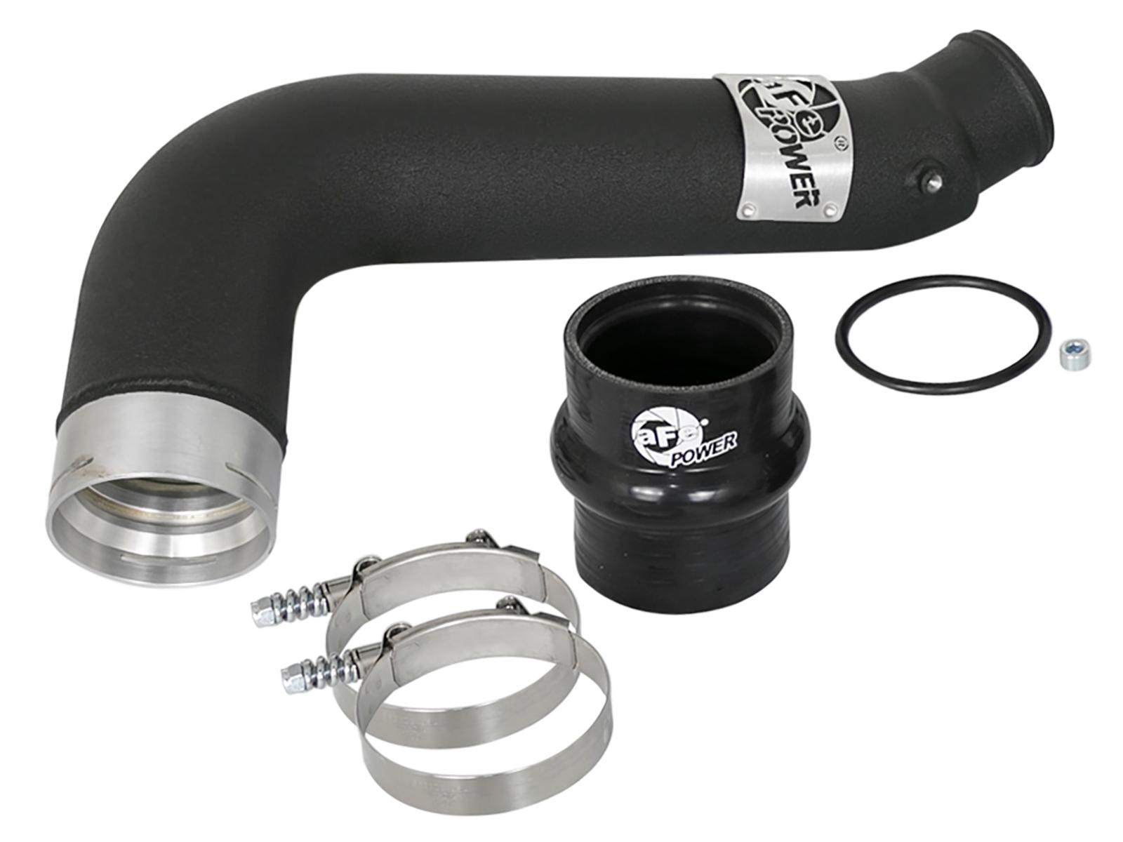 AFE BladeRunner 3 IN Aluminum Aluminum Cold Charge Pipe Black (2017-2019 Silverado 2500 HD, Silverado 3500 HD, Sierra 2500 HD, Sierra 3500 HD) - 46-20339-B