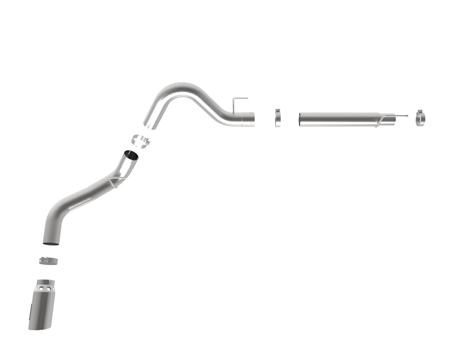 AFE Large Bore-HD 4 IN 409 Stainless Steel DPF-Back Exhaust System w/ Polished Tip Ford F-150 2021 V6-3.0L (td) - 49-43143-P
