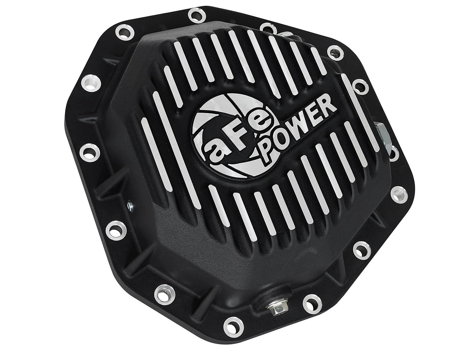 aFe POWER Pro Series Rear Differential Cover Black w/ Machined Fins (2017-2021 F-250 Super Duty, F-350 Super Duty) - 46-70352