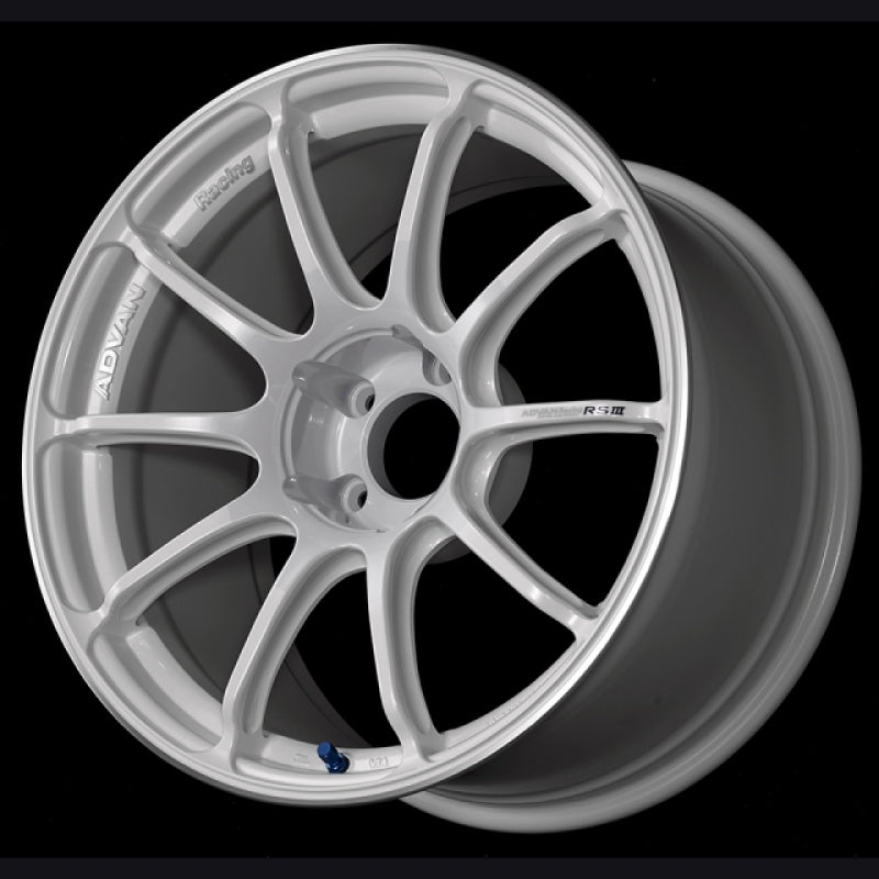 Advan RSIII 18x8.5 +47 5x100 White Metallic & Ring Wheel - YA38H47DWMR