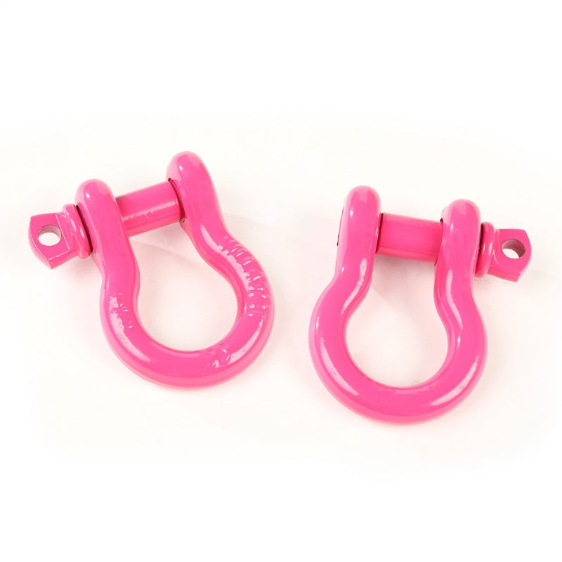 Rugged Ridge D-Ring Shackle Kit 3/4 Inch Pink Steel Pair - 11235.09