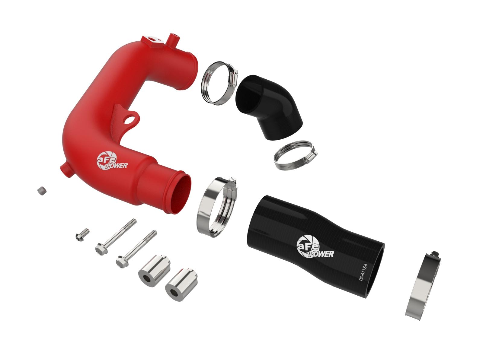AFE BladeRunner 2-1/2 IN Aluminum Hot Charge Pipe Red (2024-2025 Wrangler) - 46-20778-R