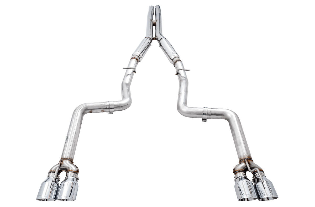 AWE Track Edition Exhaust - Chrome Silver Quad Tips (2015-2020 Dodge Challenger 5.7L) - 3015-42144