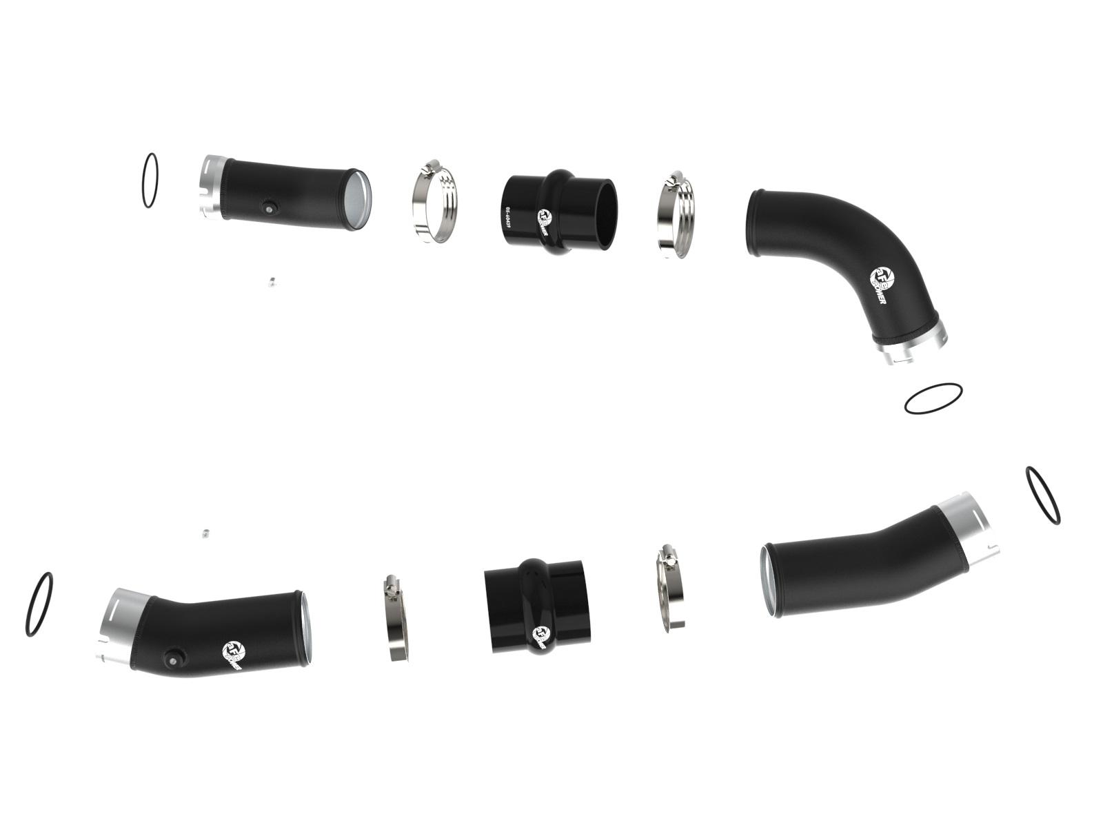 AFE BladeRunner 2-1/2 IN & 3 IN Aluminum Hot and Cold Charge Pipe Kit Black (2024 Land Cruiser , Tacoma) - 46-20724-B