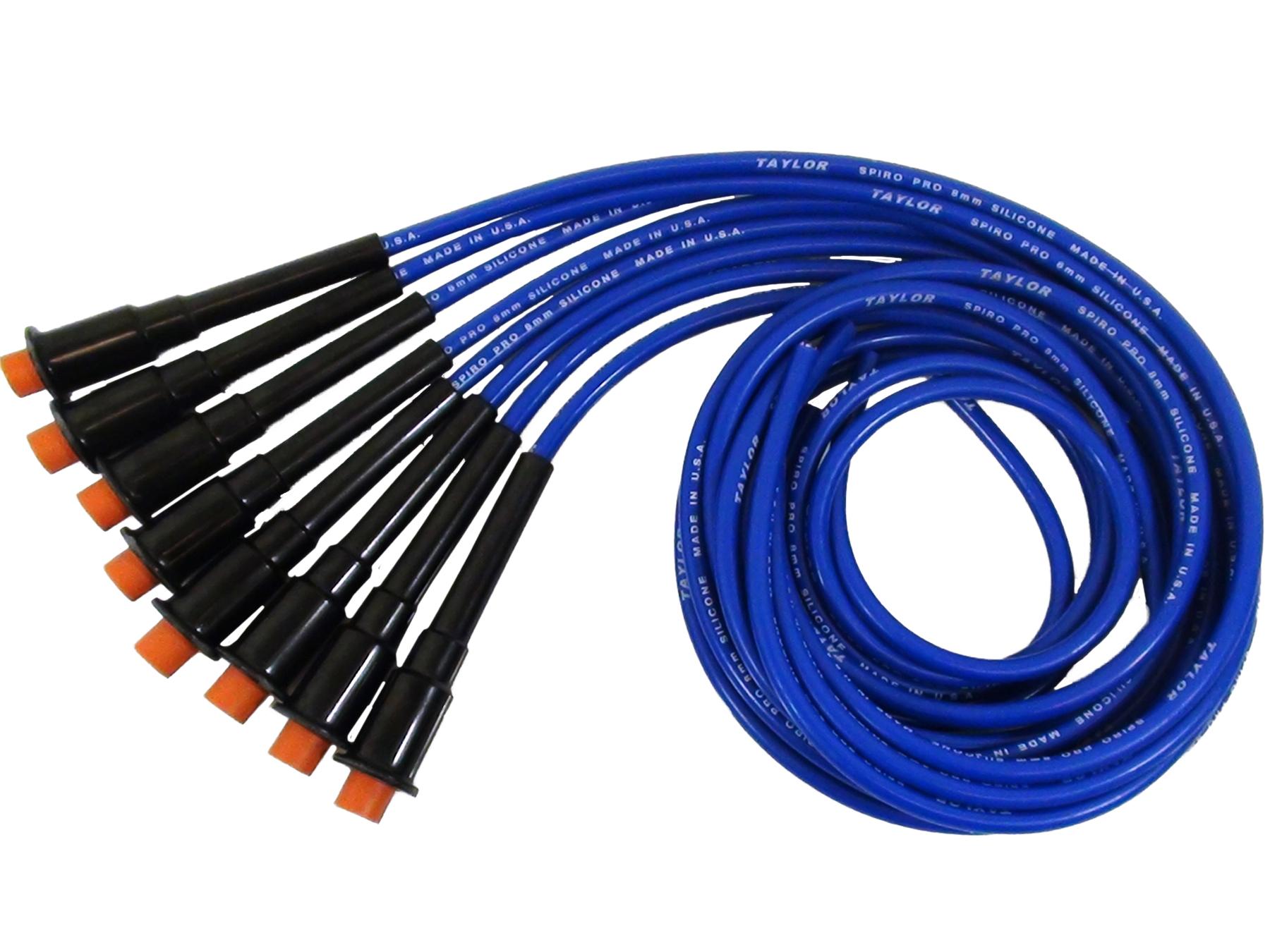 TAYLOR CABLE 8mm Spiro-Pro 8 cyl univ Hemi blue - 75689