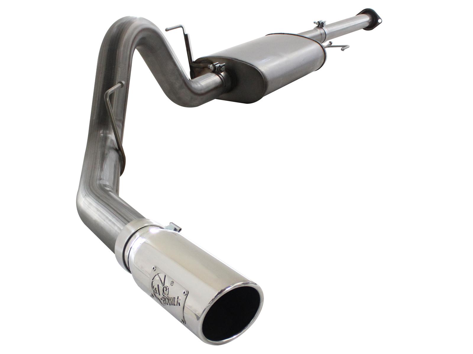 AFE MACH Force-Xp 3 IN to 3-1/2 IN 409 Stainless Steel Cat-Back Exhaust w/Polish Tip (2011-2014 F-150) - 49-43038-P