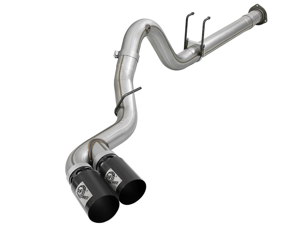 AFE Rebel XD 4 IN 409 Stainless Steel DPF-Back Exhaust System w/ Black Tip (2017-2021 F-250 Super Duty, F-350 Super Duty) - 49-43102-B