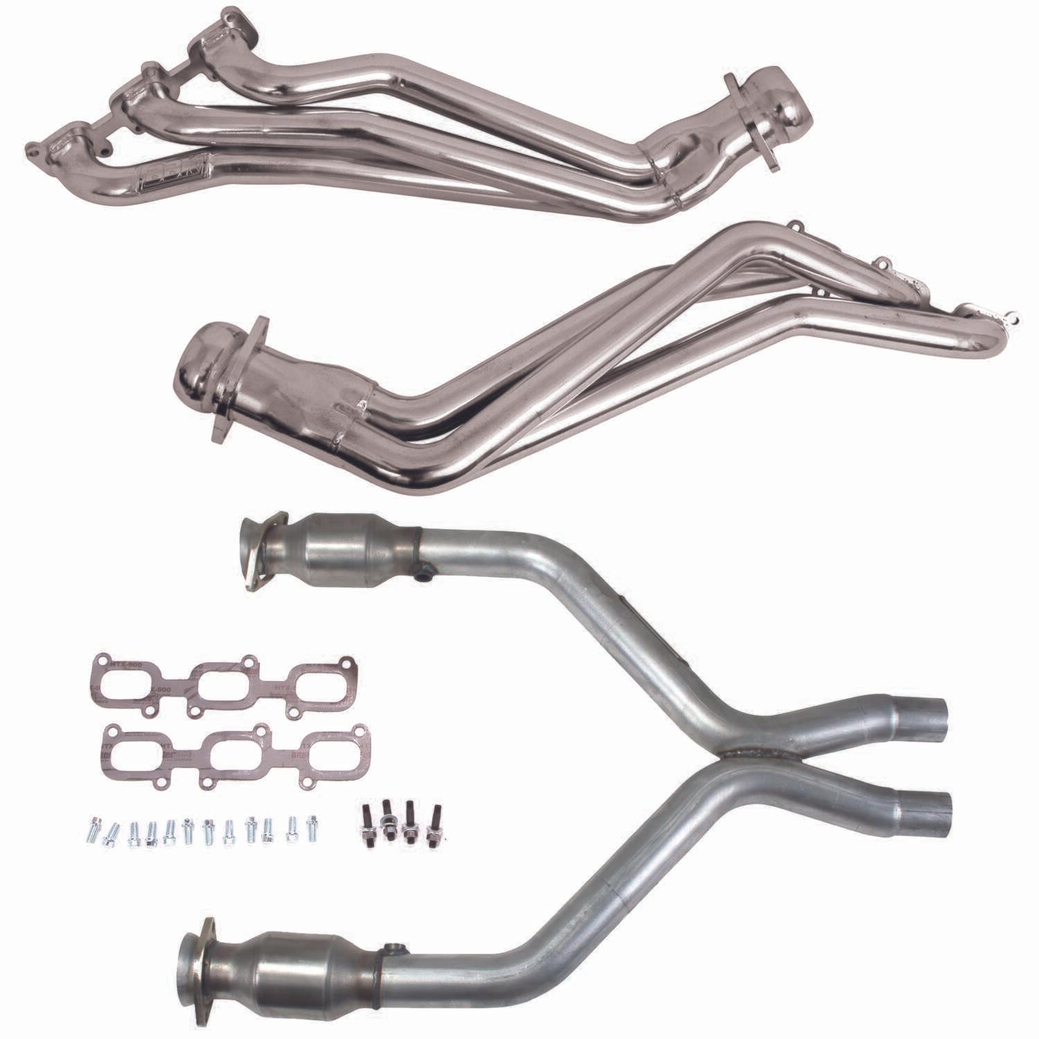 BBK 11-14 Mustang V6 1-3/4 Long Tube Headers Plus Short Mid Pipe (Silver Ceramic) (2011-2014 Mustang ST, Mustang Base) - 16422
