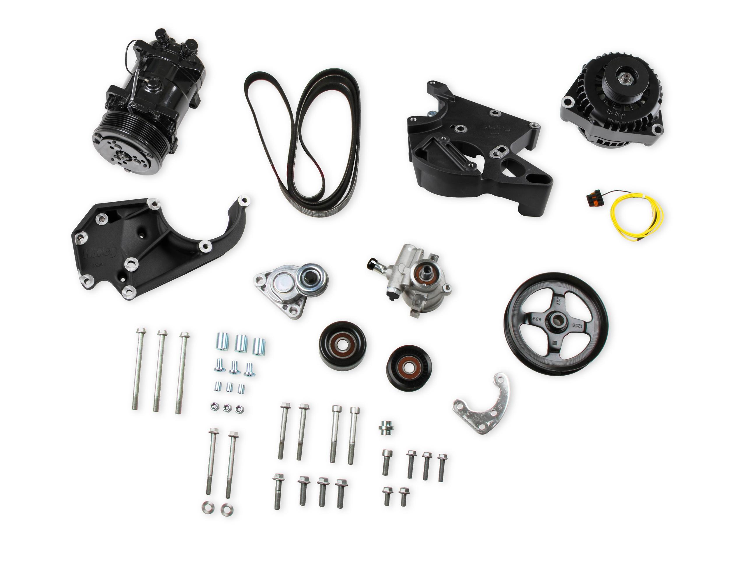 Holley LS/LT Complete Accessory Drive Kit- Black Finish.  - 20-137BK