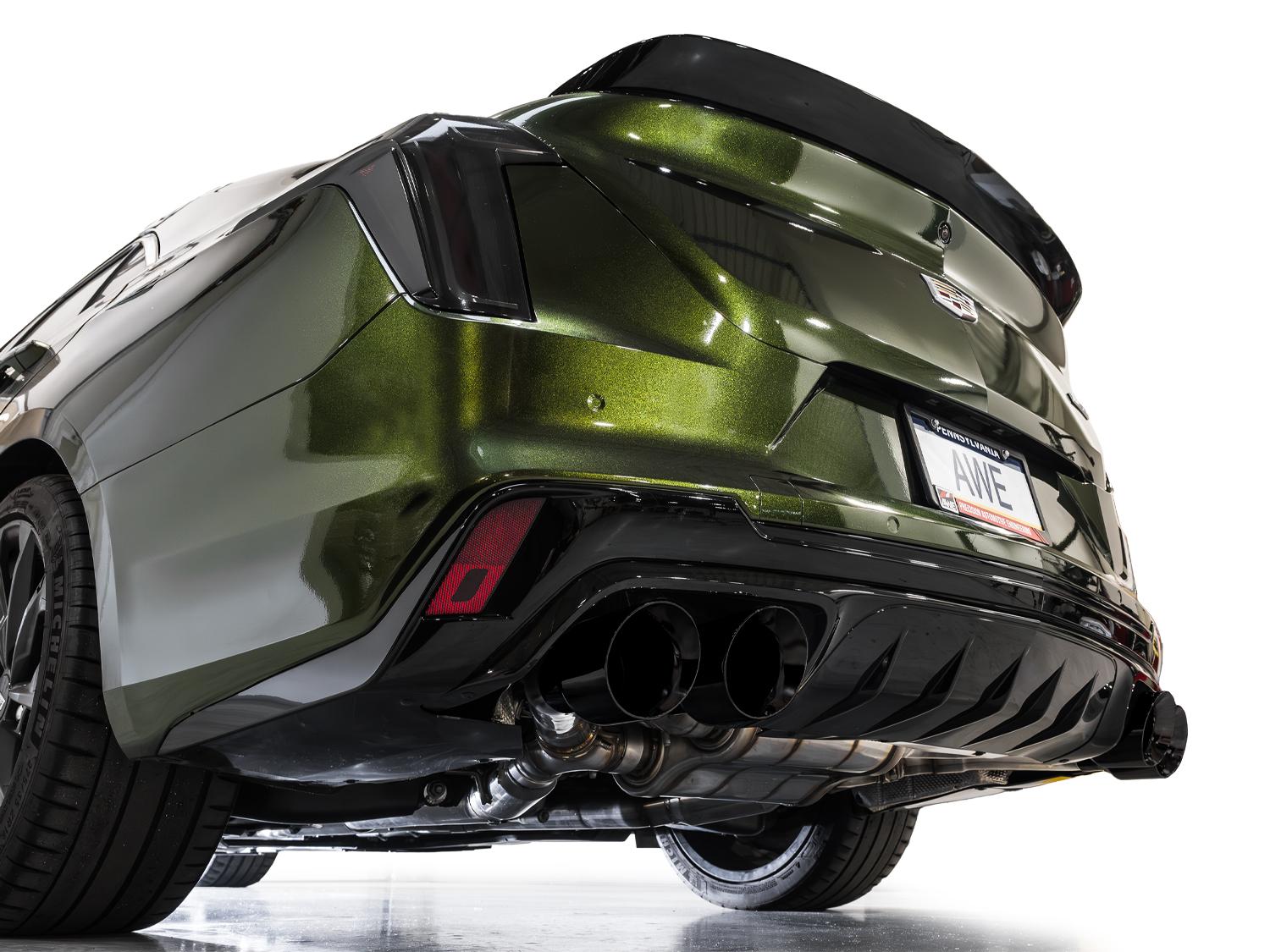 AWE SwitchPath™ Exhaust for Cadillac CT4-V Blackwing - Diamond Black Tips - 3025-43436