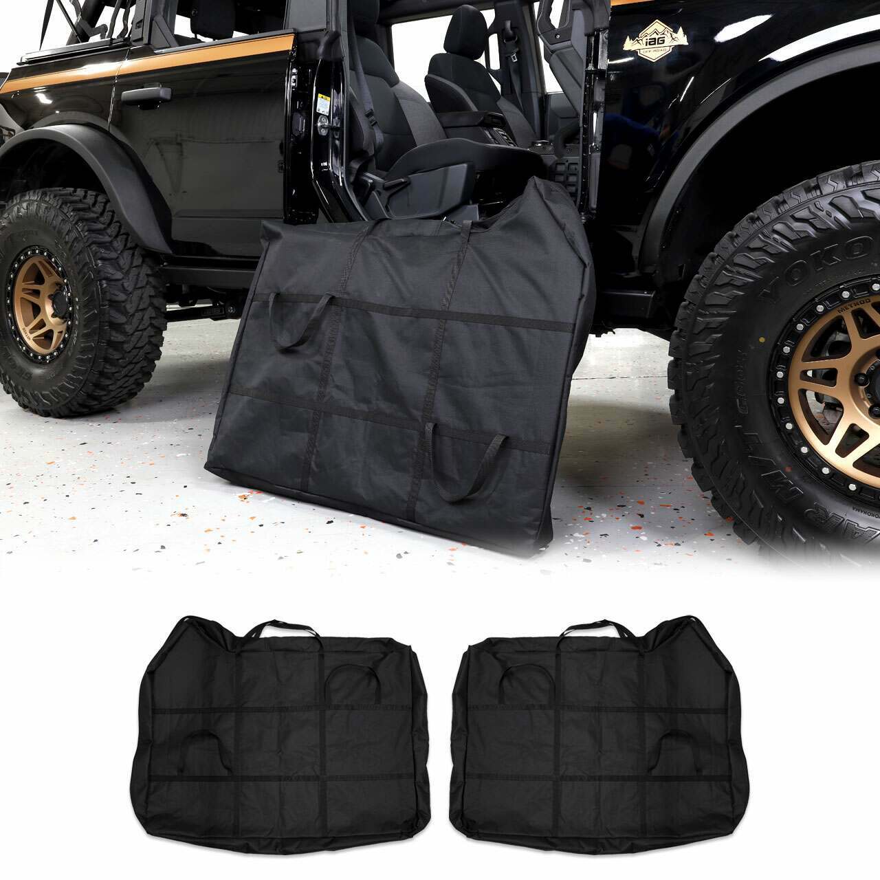 IAG Performance I-Line Door Storage Bag Front Door Pair (2021-2025 Ford Bronco) - IAG-BDY-F3152