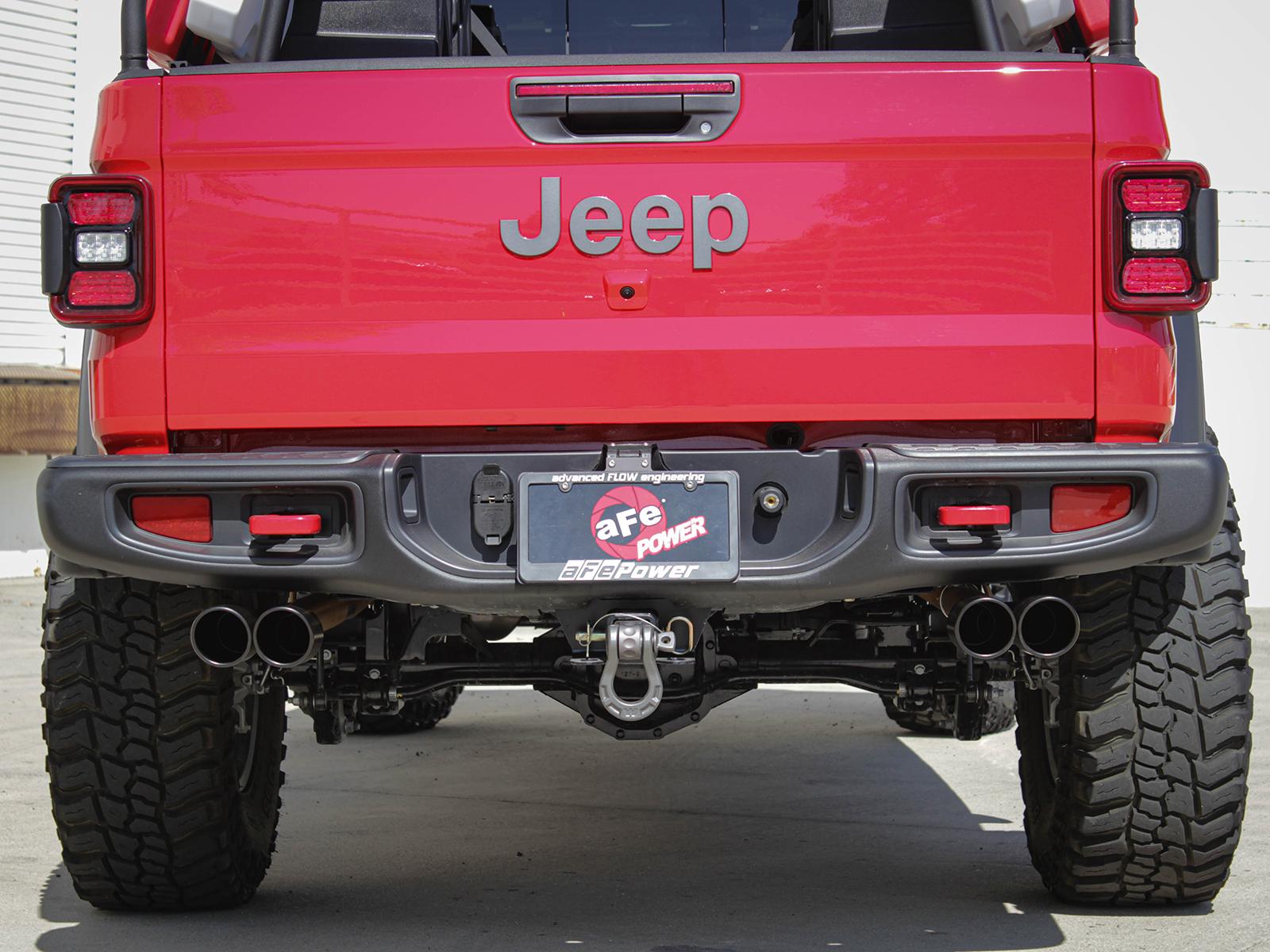 aFe 49-38084-B 2020 Jeep Gladiator (JT) V6-3.6L Vulcan Series 3" to 2-1/2" 304 Stainless Steel Cat-Back Exhaust System - Black Tips