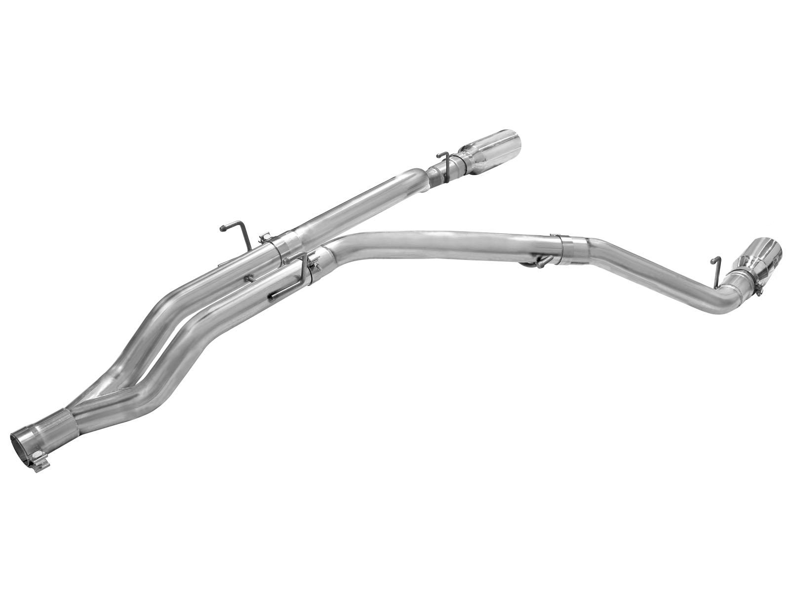 AFE Large Bore-HD 3 IN 409 Stainless Steel DPF-Back Exhaust System w/Polished Tip (2014-2019 1500, 1500 Classic) - 49-42045-P
