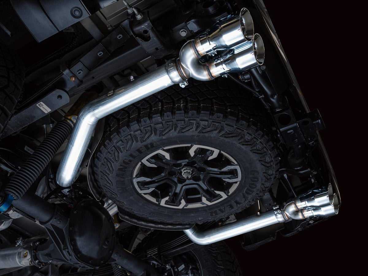 AWE 0FG Catback Exhaust - Quad Chrome Silver Tips (2022-2023 GMC Silverado ZR2 / Sierra AT4X) - 3015-42284