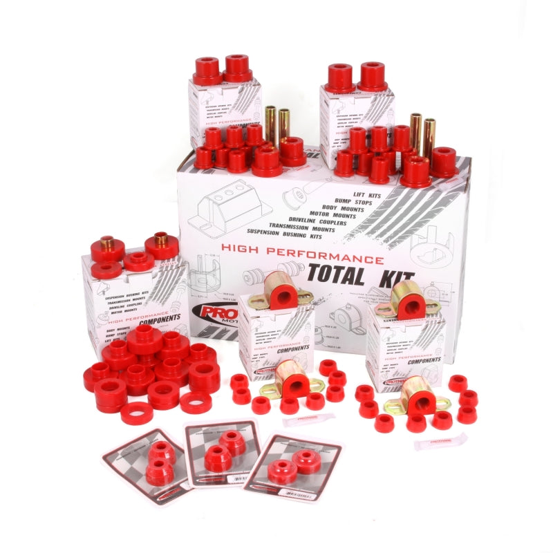 Rugged Ridge This Red Polyurethane Bushing Kit From Prothane Fits 76-79 Jeep Cj5 And Cj7. - 18350.02