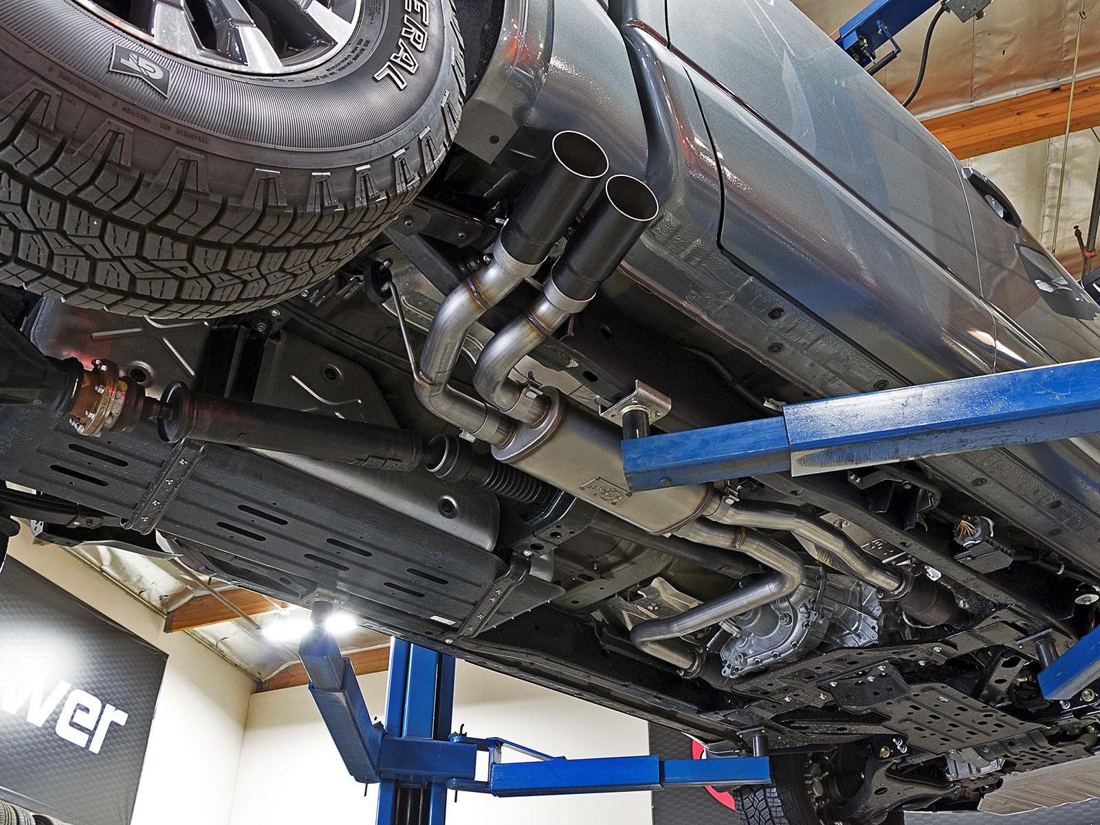 AFE Rebel Series 2-1/2" Cat-Back Exhaust System w/ Black Tip (2017-2021 Titan) - 49-46126-B