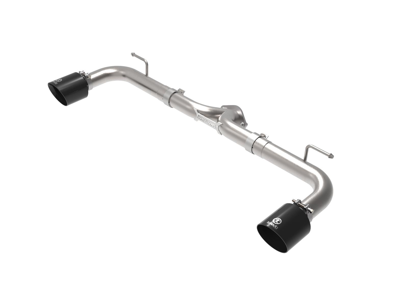 AFE Takeda 2-1/2 IN 304 Stainless Steel Axle-Back Exhaust System w/ Black Tips (Mazda 3 14-18 L4-2.0/2.5L) - 49-37014-B