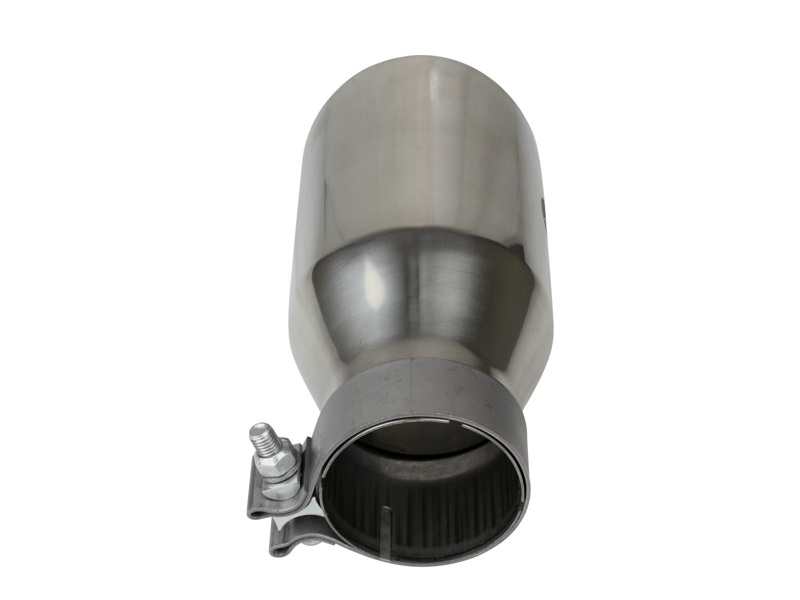 AFE MACH Force-Xp 304 Stainless Steel Clamp-on Exhaust Tip Polished (3 IN Inlet x 4-1/2 IN Outlet x 9 IN L) - 49T30454-P093
