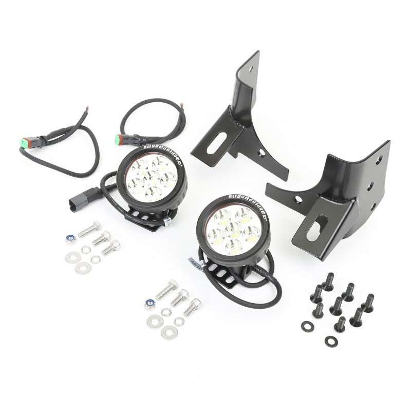Rugged Ridge Light Kit Windshield Mounted Round Black; 97-06 Wrangler Tj - 11027.13