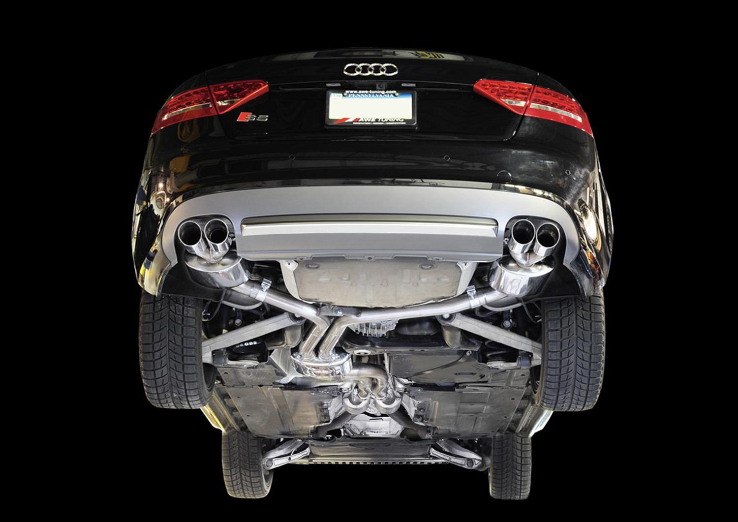 AWE Tuning Audi B8 S5 4.2L Touring Edition Exhaust System - Polished Silver Tips - 3015-43028