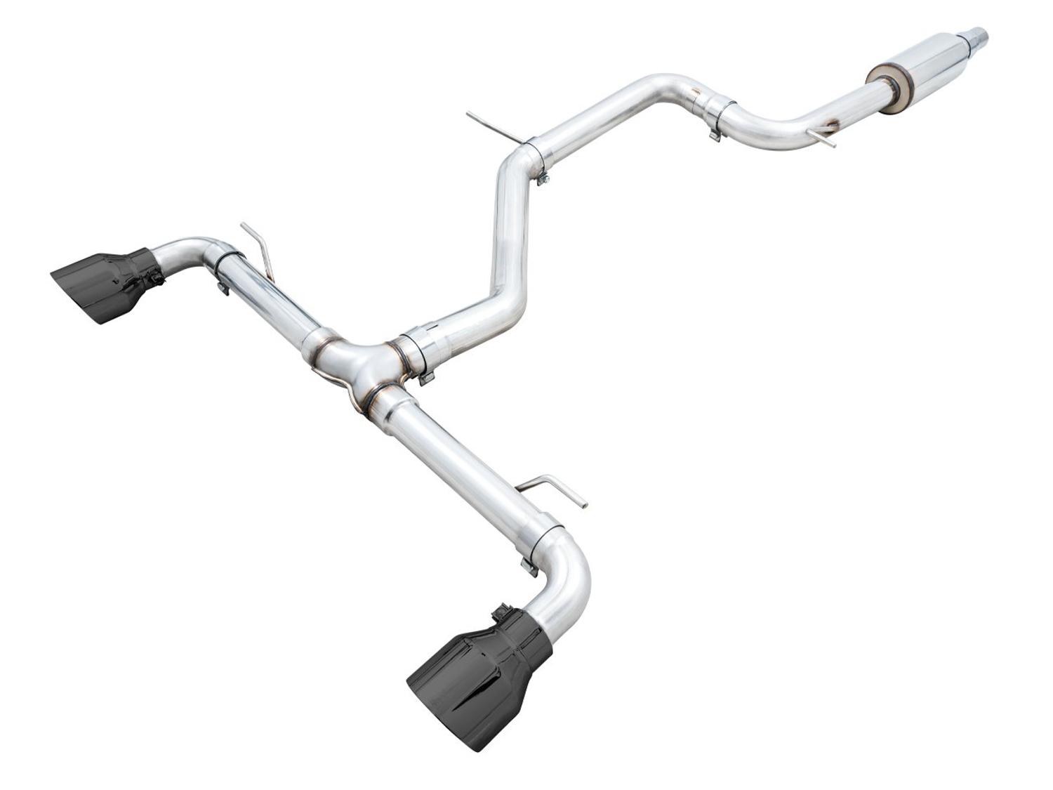 AWE Track Edition Catback Exhaust - Diamond Black Tips (2022-2023 Volkswagen MK8 GTI) - 3020-33658
