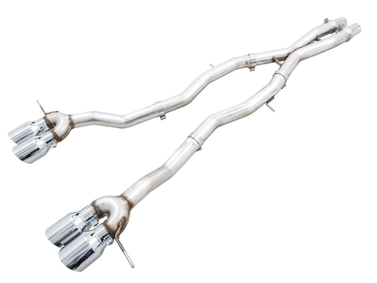 AWE Track Edition Catback Exhaust - Chrome Silver Tips (2021+ BMW G8X M3 / M4) - 3020-43482