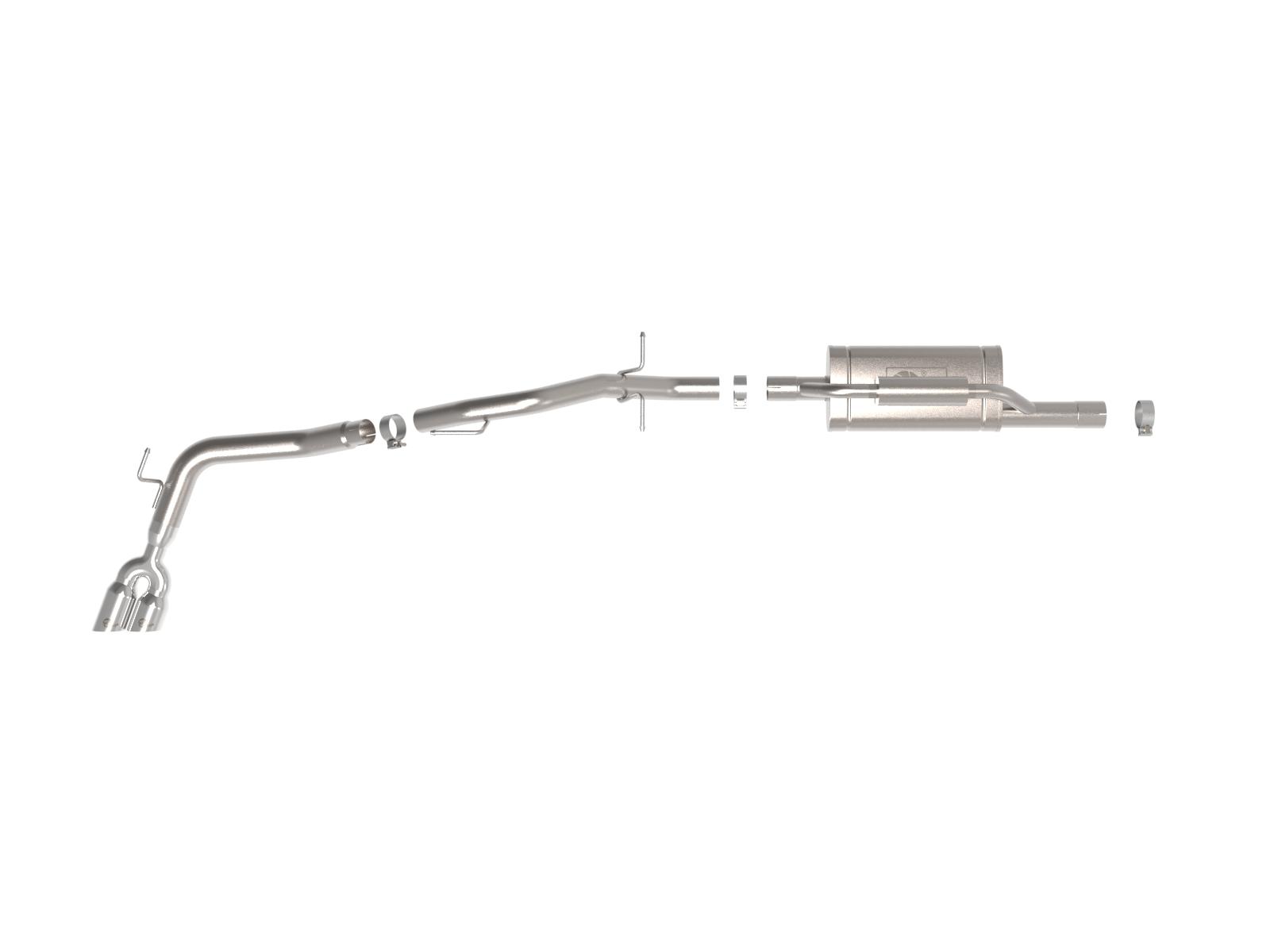 aFe Vulcan Series 2-1/2 IN to 3 IN 304 Stainless Steel Cat-Back Exhaust System w/ Polished Tip
 (2024+ Ranger) - 49-33148-P